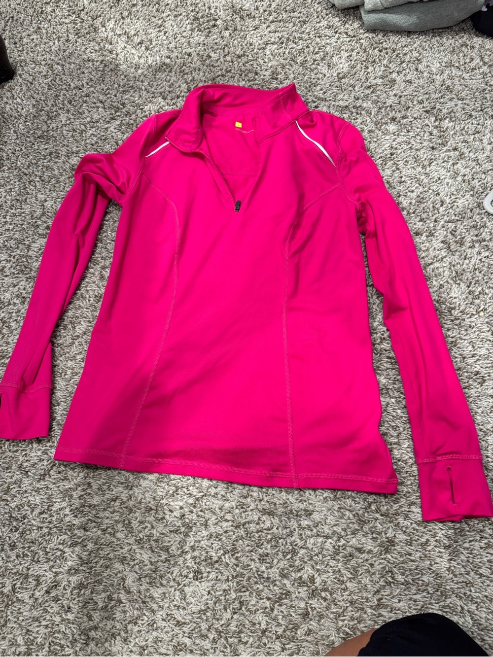 Xersion Women's Long Sleeve Half-Zip Top in Bright Pink NWOT